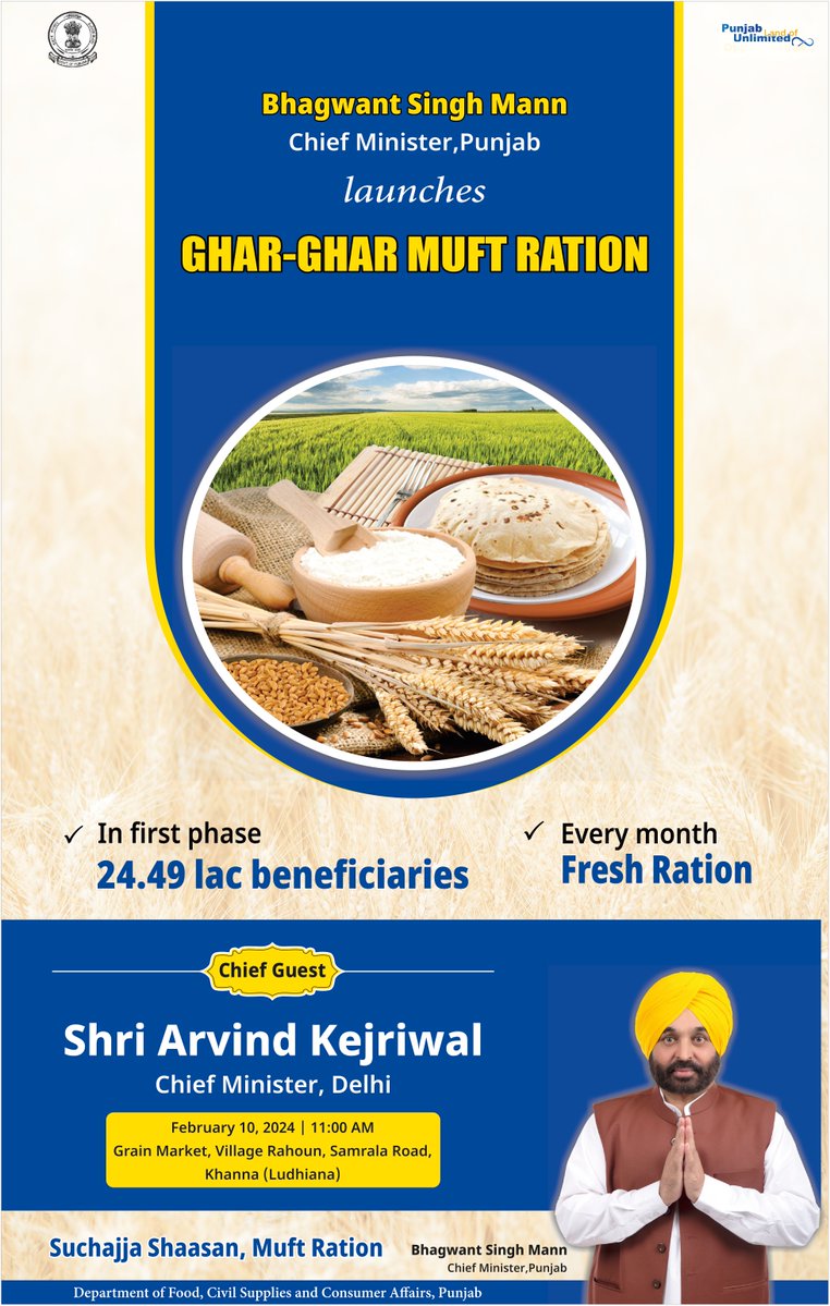 Punjab Ghar Ghar Ration Yojana Logo