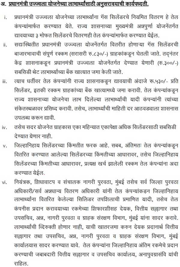 अन्नपूर्णा योजना का प्रोसेस पीएम उज्ज्वला योजना के लाभार्थियों के लिए