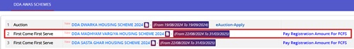 DDA Madhyam Vargiye Housing Scheme Selection