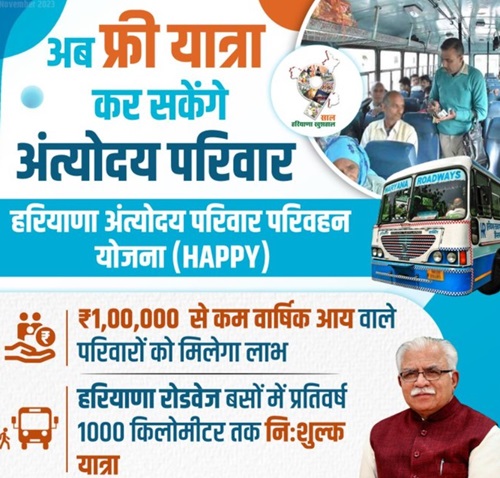 Haryana Antyoday Parivar Parivahan Yojana details