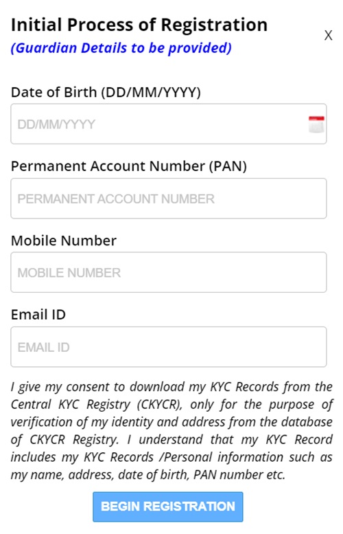 NPS Vatsalya Scheme Initial Process Form