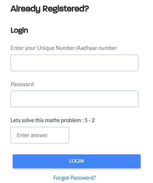 Nirman Shramik Kalyan Yojana Applicant Login