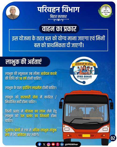 मुख्यमंत्री प्रखंड परिवहन योजना पात्रता।