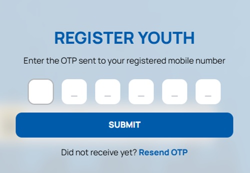 PM Internship registration otp window