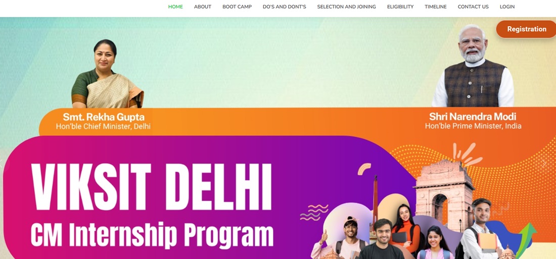 Official Website of Viksit Delhi CM Internship Program