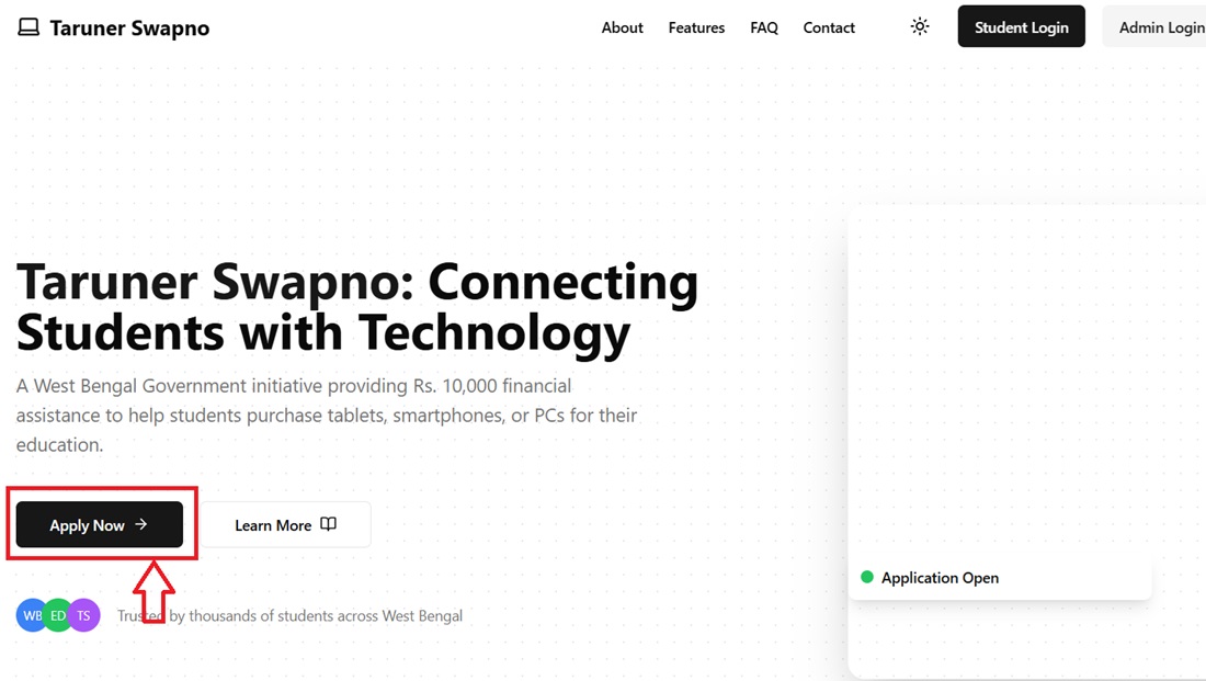 Taruner Swapna Scheme Official Portal