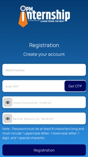 PM Internship Scheme Registration on Mobile App